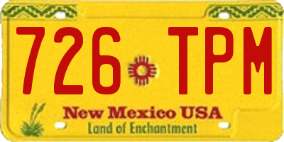 NM license plate 726TPM