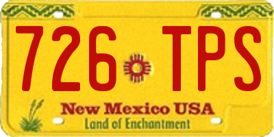 NM license plate 726TPS