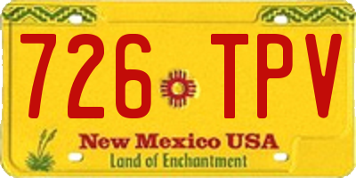 NM license plate 726TPV