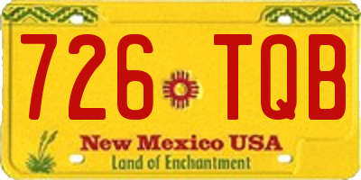 NM license plate 726TQB