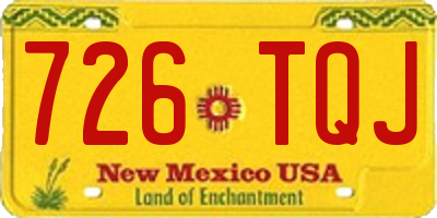 NM license plate 726TQJ