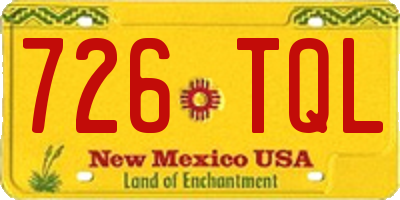 NM license plate 726TQL