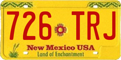 NM license plate 726TRJ