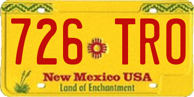 NM license plate 726TRO