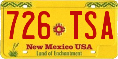 NM license plate 726TSA