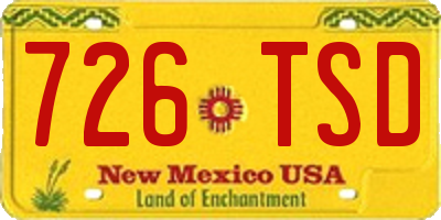 NM license plate 726TSD
