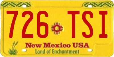 NM license plate 726TSI