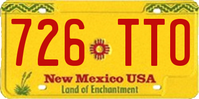 NM license plate 726TTO