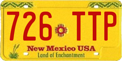 NM license plate 726TTP