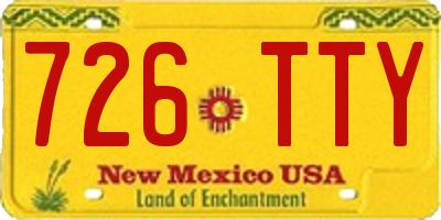 NM license plate 726TTY