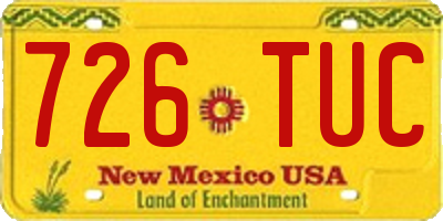 NM license plate 726TUC
