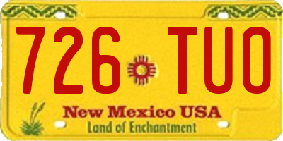 NM license plate 726TUO