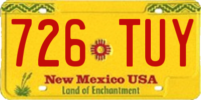 NM license plate 726TUY