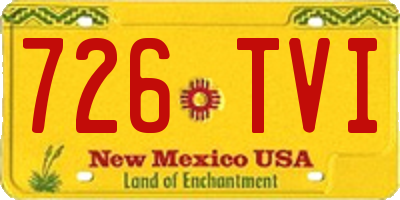 NM license plate 726TVI