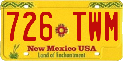 NM license plate 726TWM