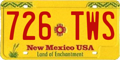 NM license plate 726TWS