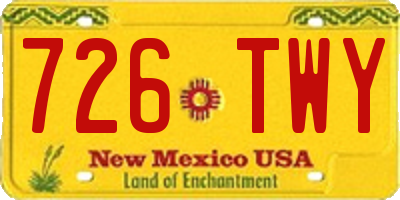 NM license plate 726TWY