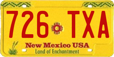 NM license plate 726TXA