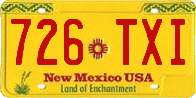 NM license plate 726TXI