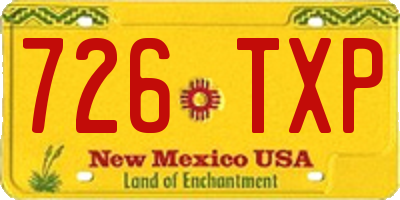 NM license plate 726TXP