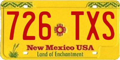 NM license plate 726TXS