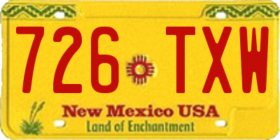 NM license plate 726TXW