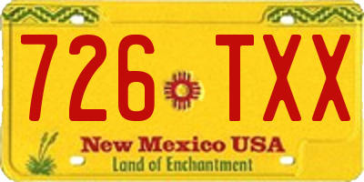 NM license plate 726TXX