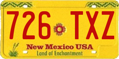 NM license plate 726TXZ