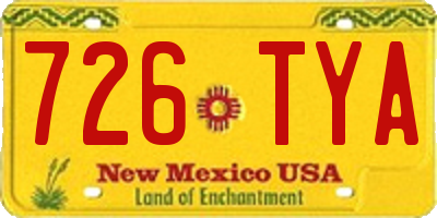 NM license plate 726TYA