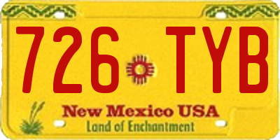 NM license plate 726TYB
