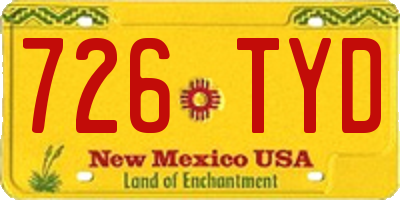 NM license plate 726TYD