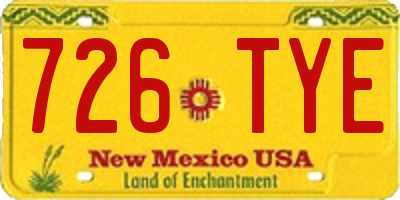 NM license plate 726TYE
