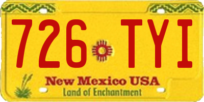 NM license plate 726TYI