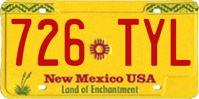 NM license plate 726TYL