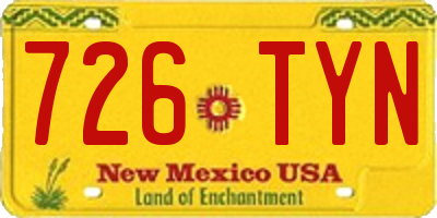 NM license plate 726TYN