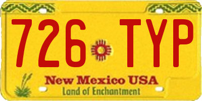 NM license plate 726TYP