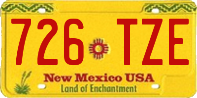 NM license plate 726TZE