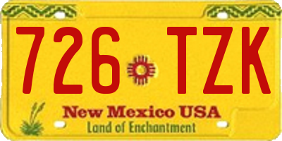NM license plate 726TZK