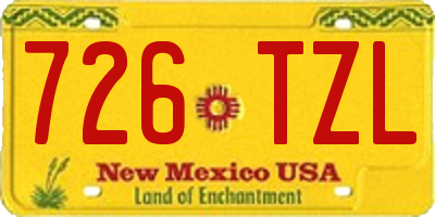 NM license plate 726TZL