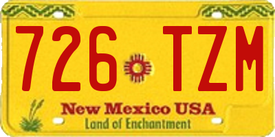 NM license plate 726TZM