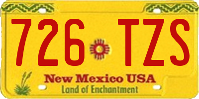 NM license plate 726TZS