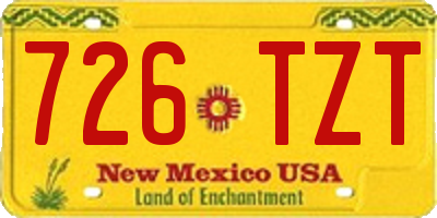 NM license plate 726TZT