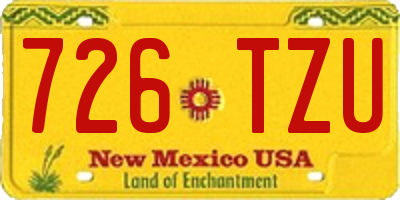 NM license plate 726TZU