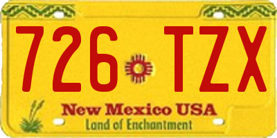 NM license plate 726TZX