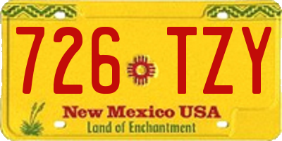 NM license plate 726TZY