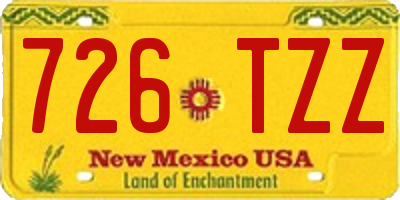 NM license plate 726TZZ