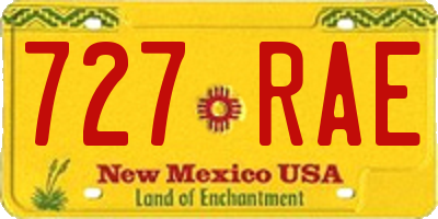 NM license plate 727RAE