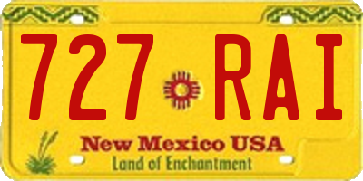 NM license plate 727RAI