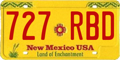 NM license plate 727RBD