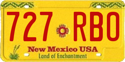 NM license plate 727RBO